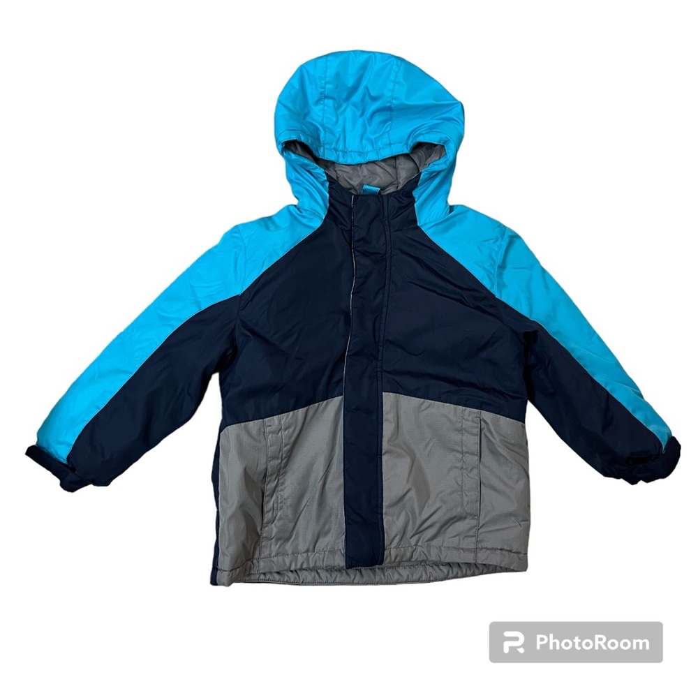 Healthtex boys blue winter jacket with hood, 4T